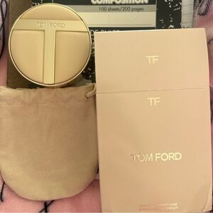 Tom Ford Compact Case with Pouch - cream and gold